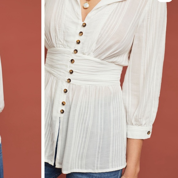 Anthropologie Maeve Isolode Waisted Blouse - Picture 4 of 4
